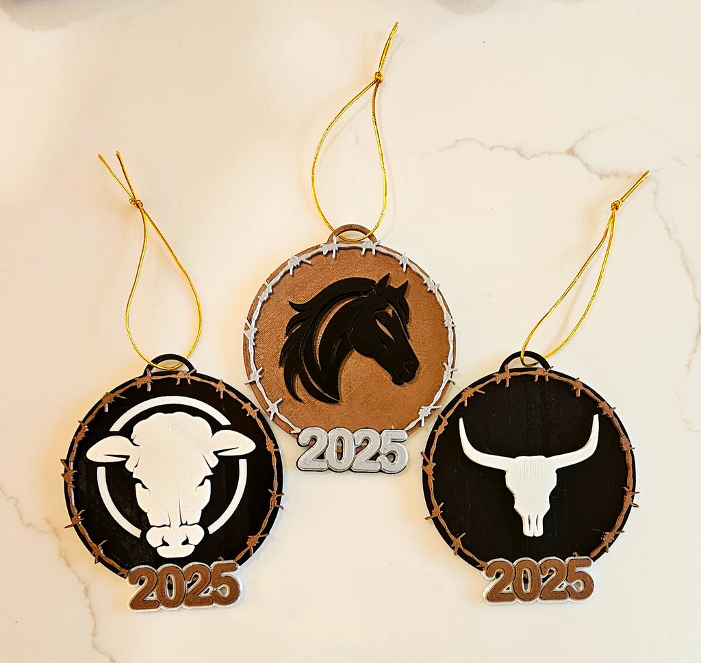 3D Print Western Barbwire Christmas Ornaments Made in America