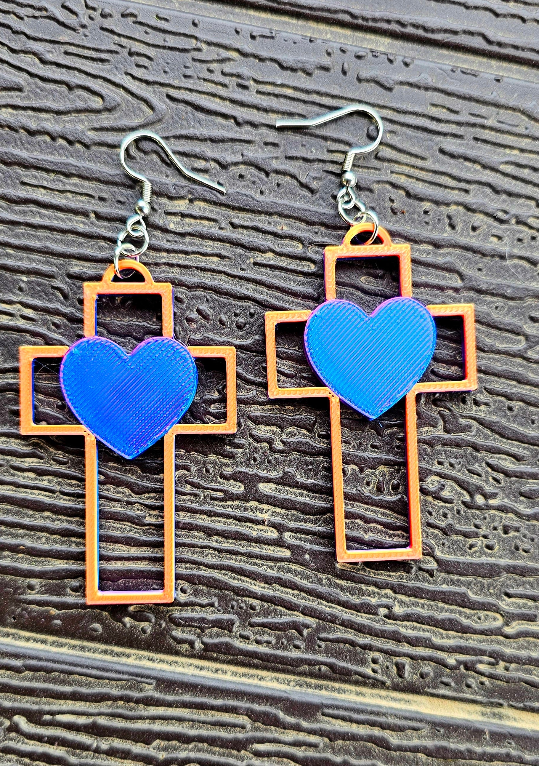 3D Print Christian Cross Faith Earrings Made in America