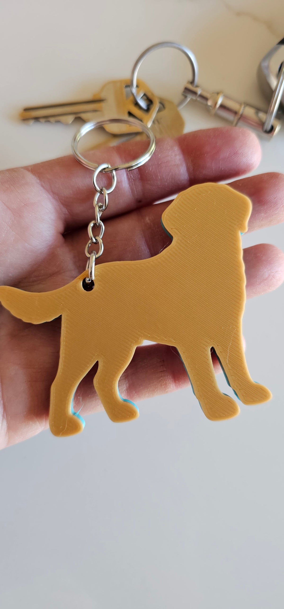 3D Print Labrador Retriever Tooled Keychain Made in America
