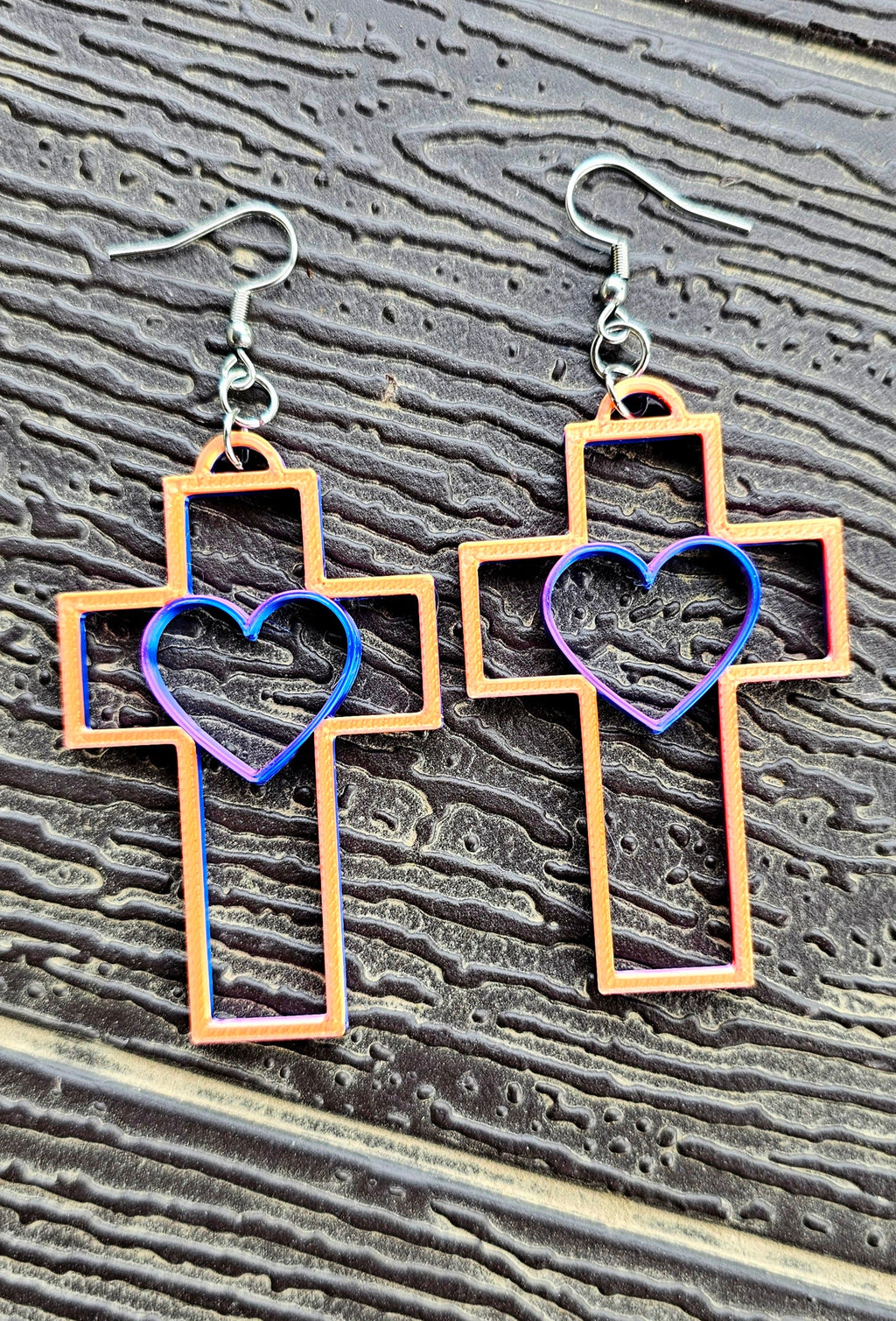 3D Print Christian Cross Faith Earrings Made in America