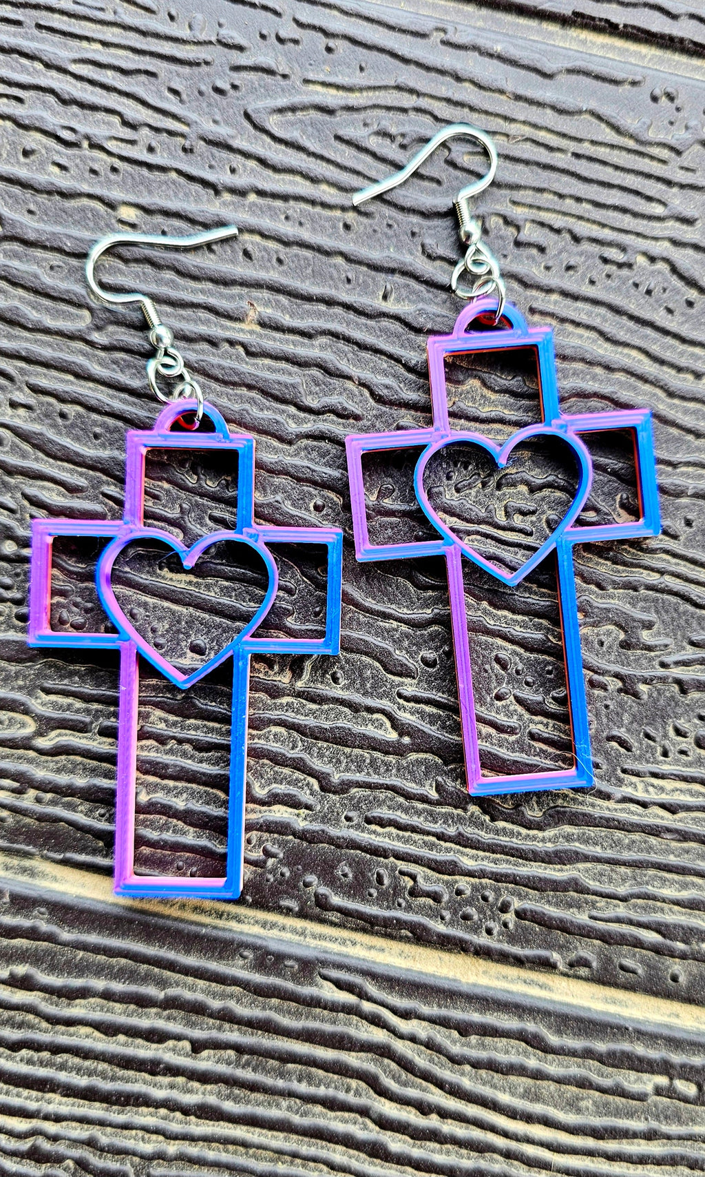 3D Print Christian Cross Faith Earrings Made in America