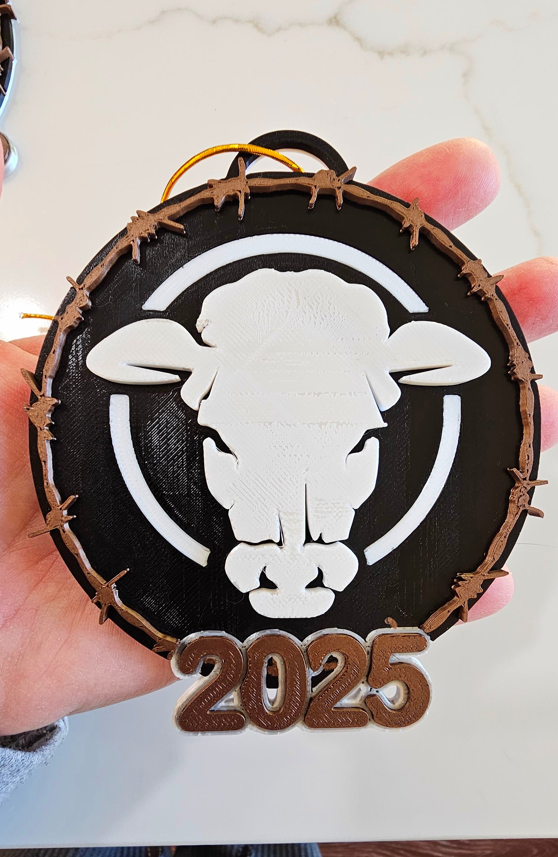 3D Print Western Barbwire Christmas Ornaments Made in America