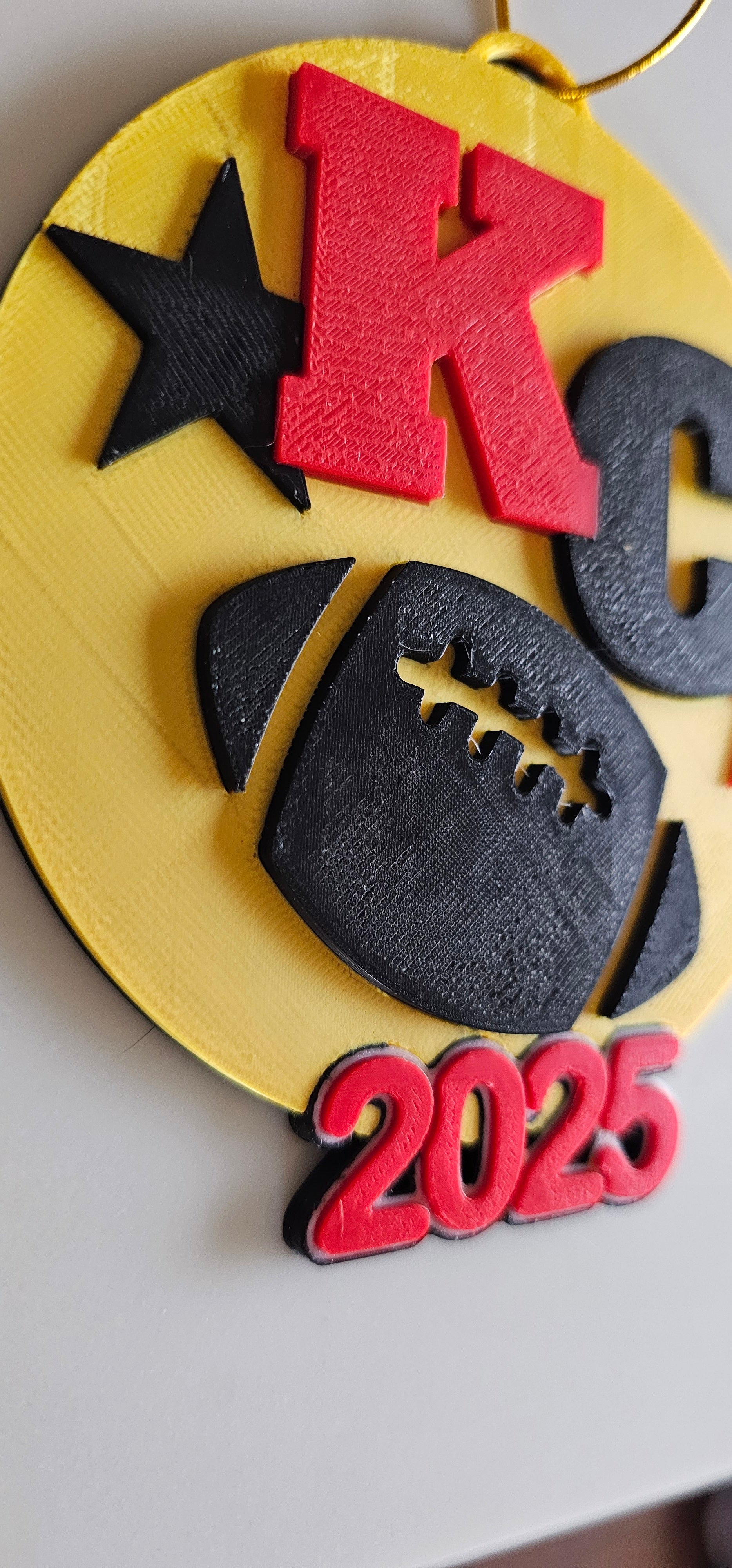 3D Print Chiefs Kc Kansas City Football Ornament or Keychain