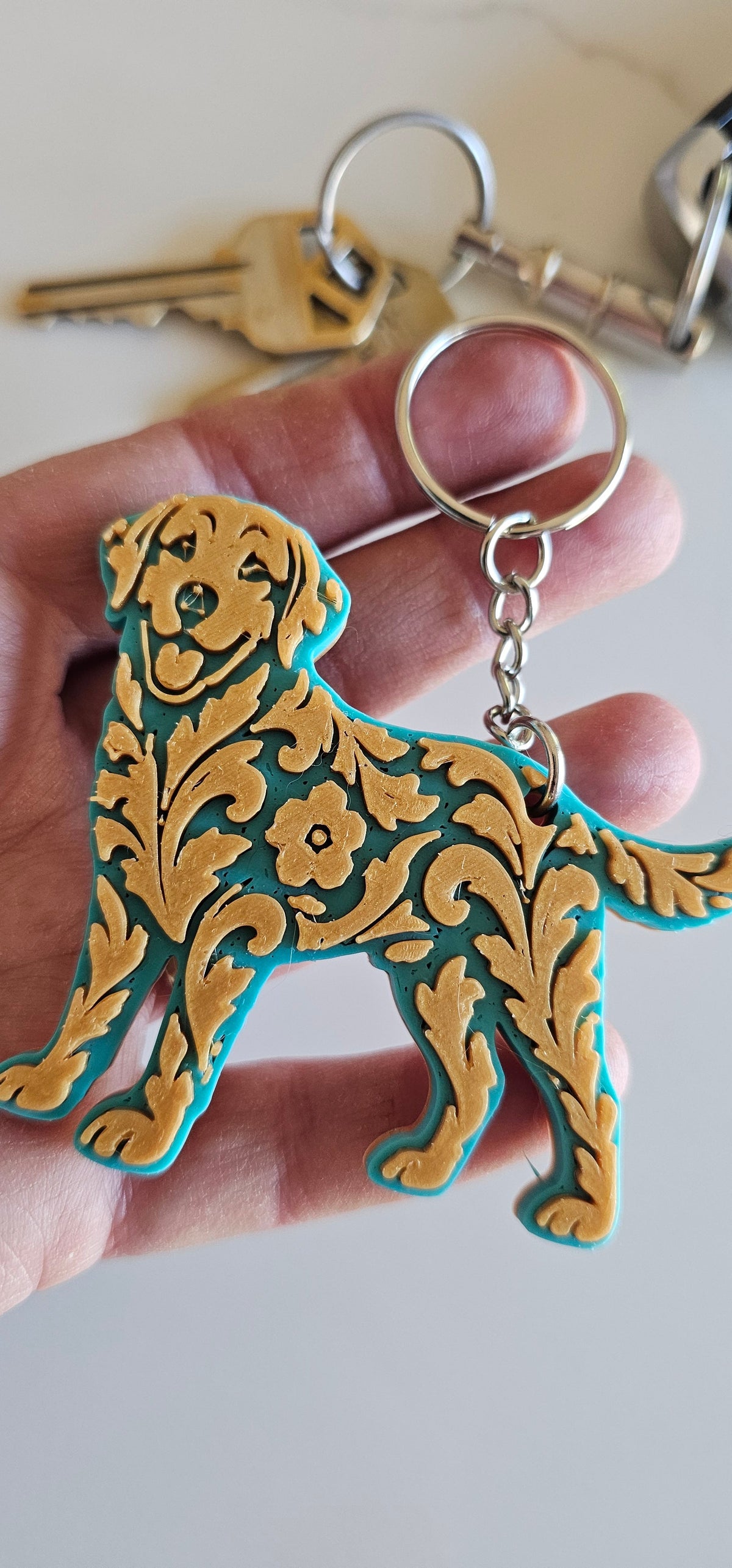 3D Print Labrador Retriever Tooled Keychain Made in America