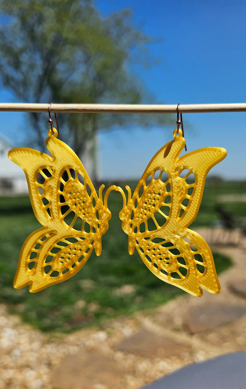 3D Print Butterfly Boho Earrings Made in America