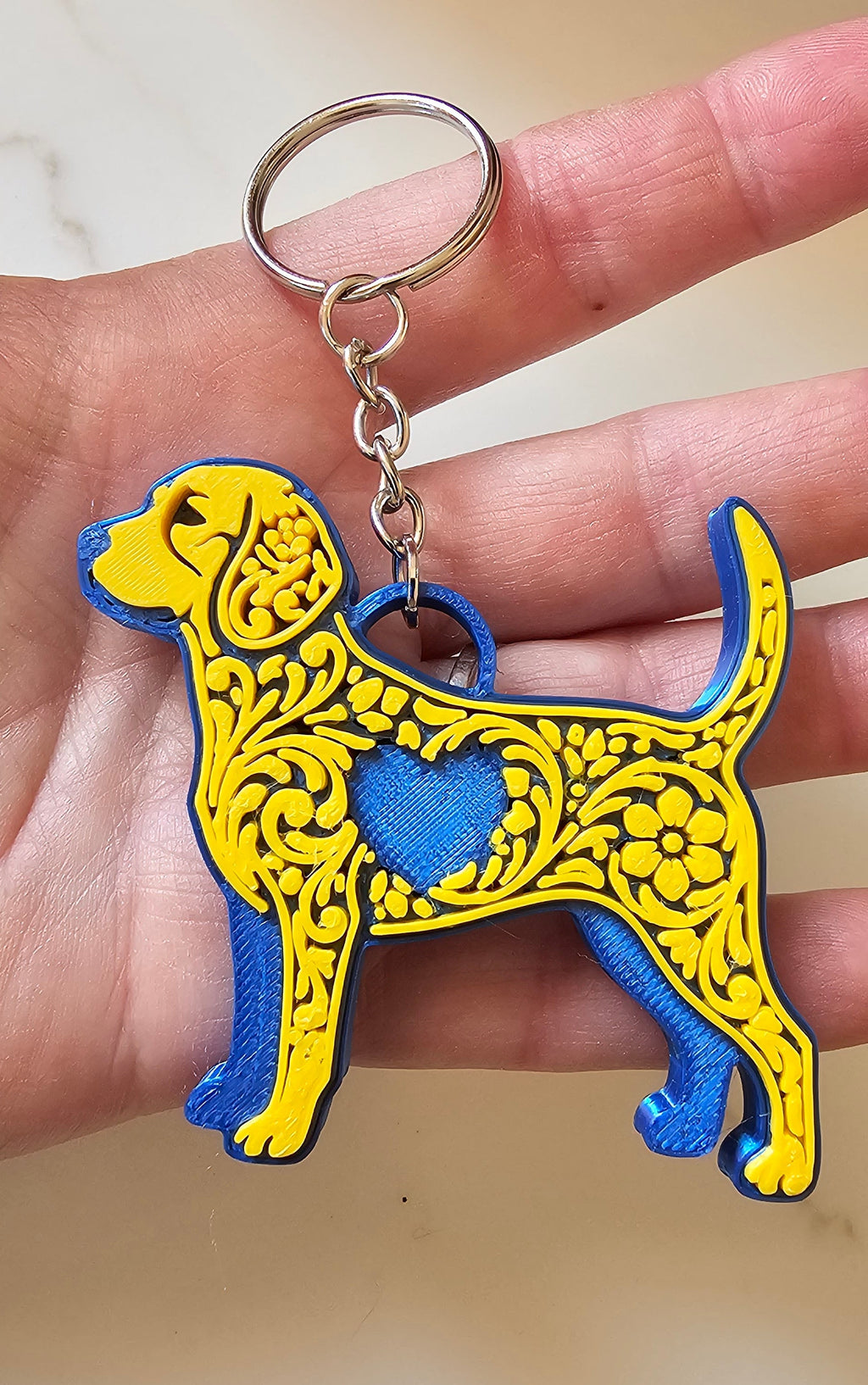 3D Print Tooled Beagle Save the Beagles Fundraiser Keychain Purse Charm Ornament Made in America