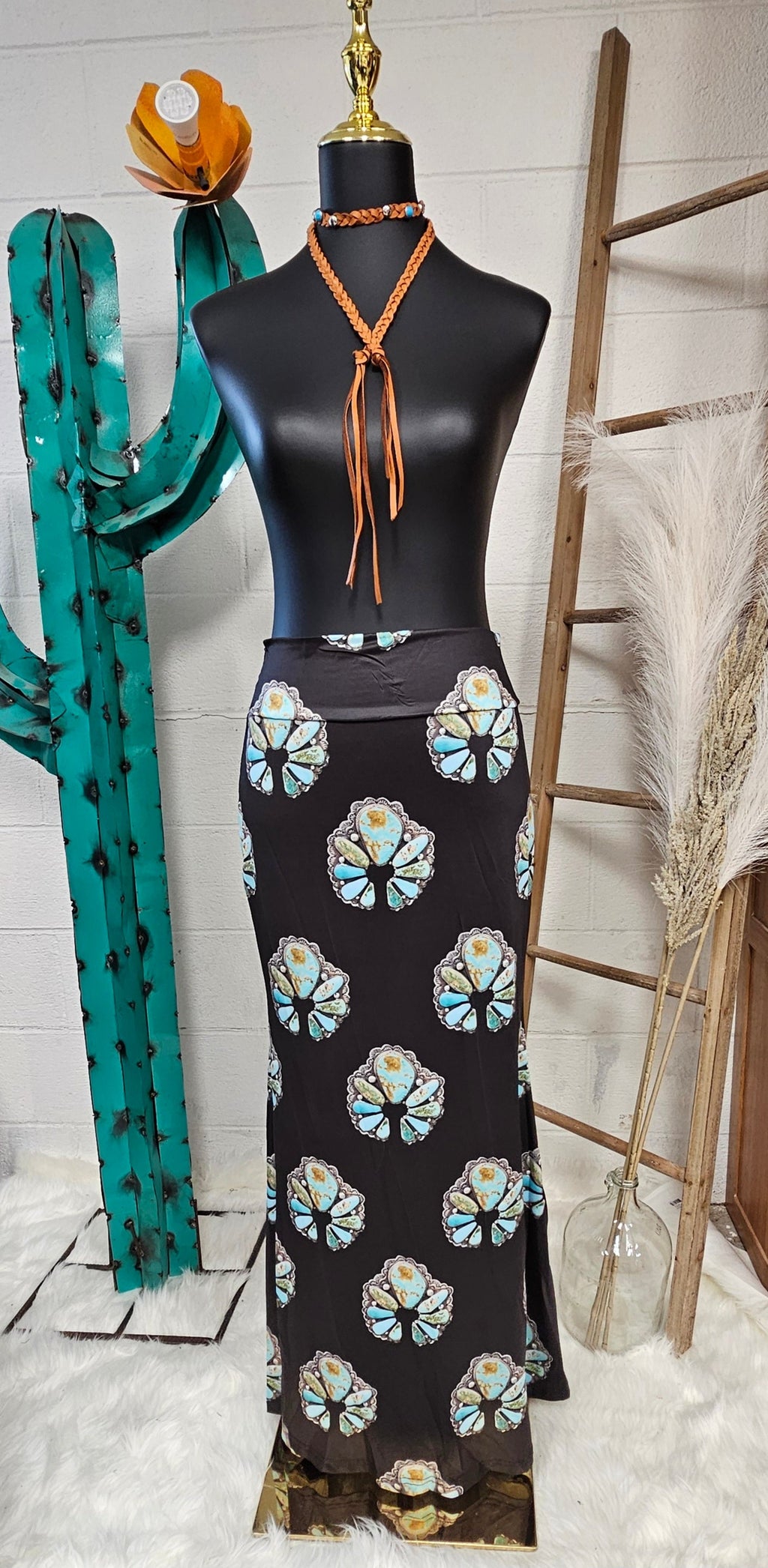 Turquoise Naja Maxi Skirt
