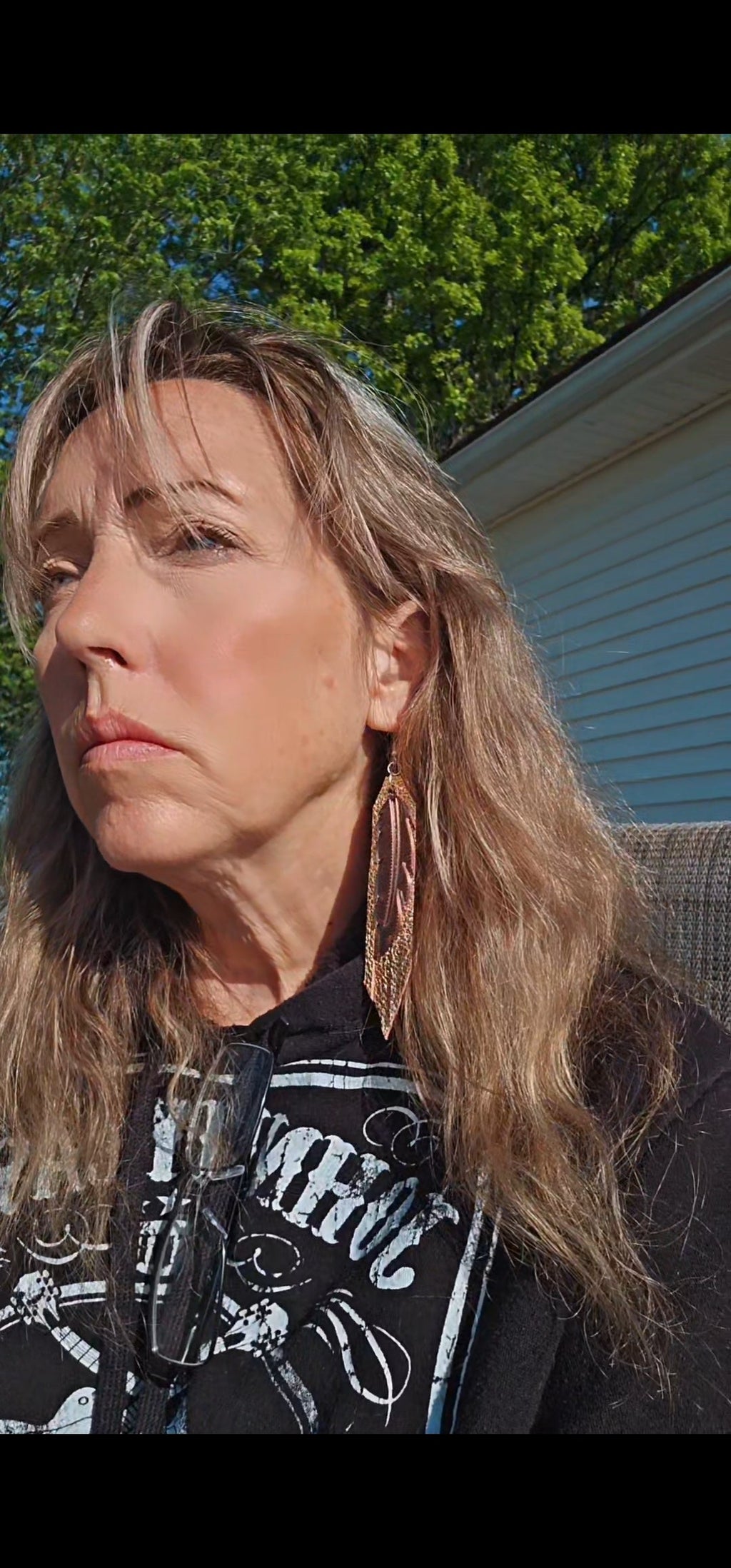 3D Printed Feather Leather Fringe Earrings Made in America