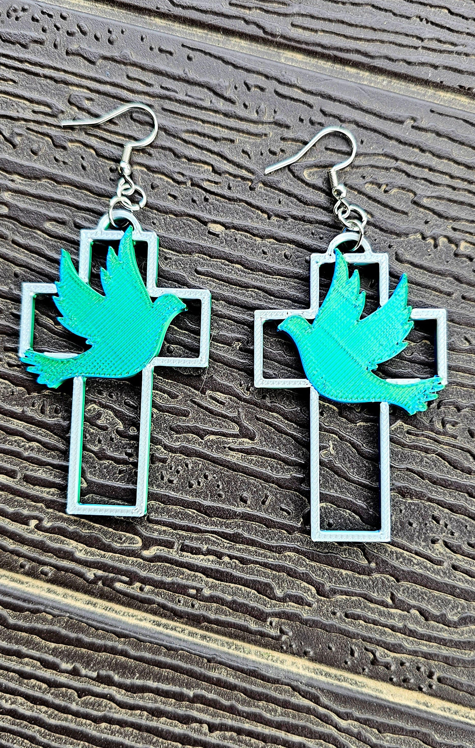 3D Print Christian Cross Faith Earrings Made in America