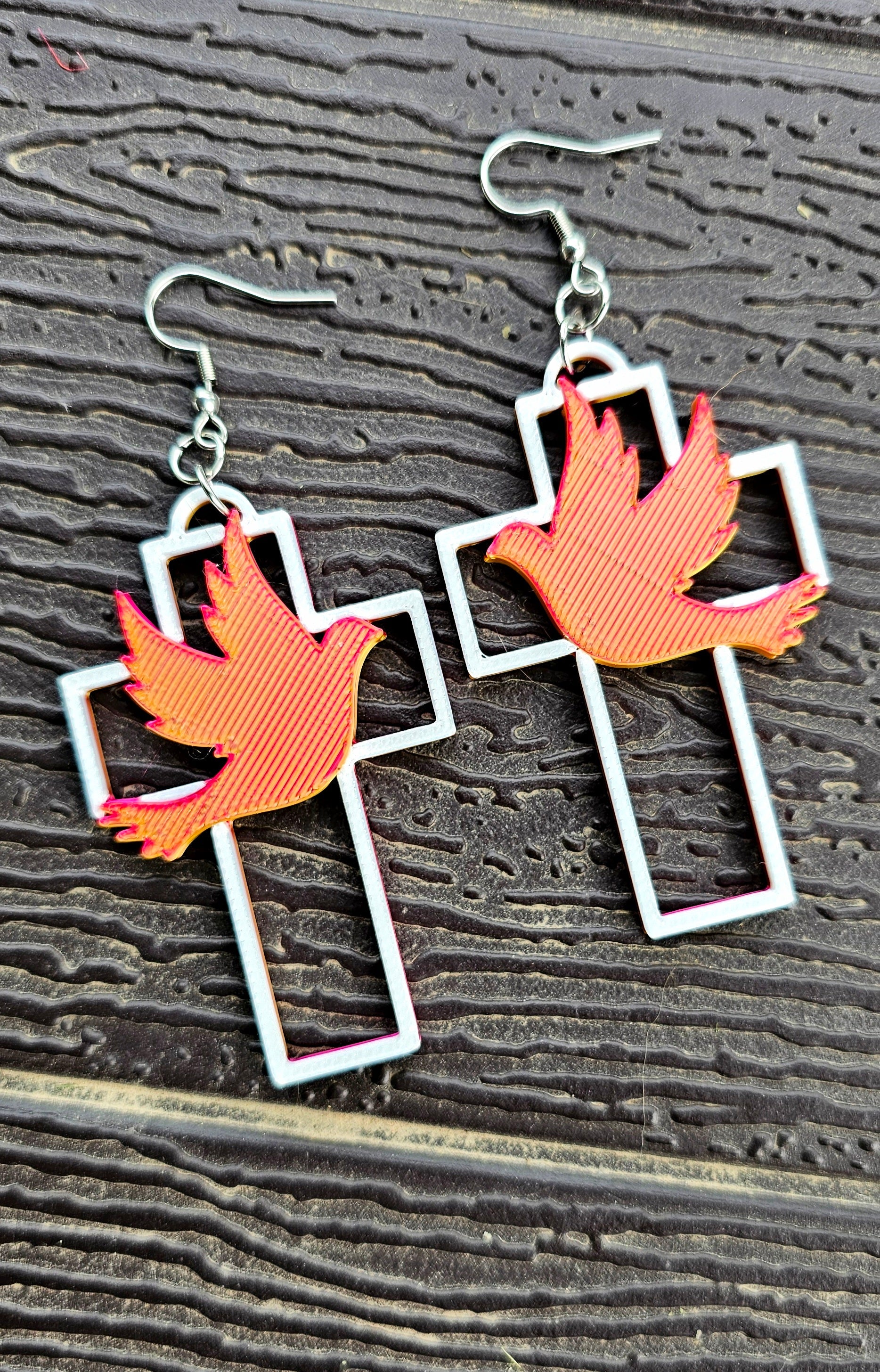 3D Print Christian Cross Faith Earrings Made in America