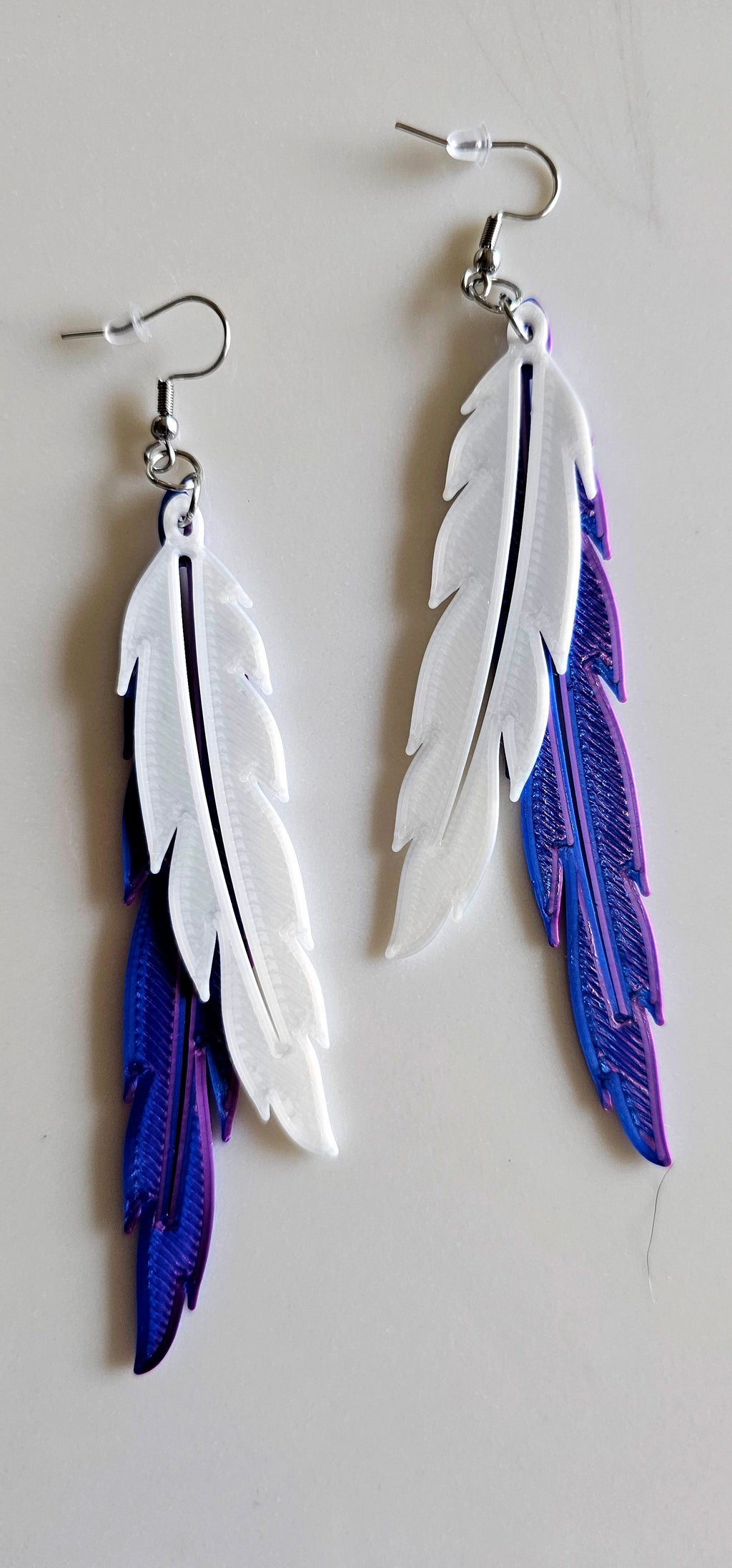 3D Print Double Feather Boho Earrings Made in America