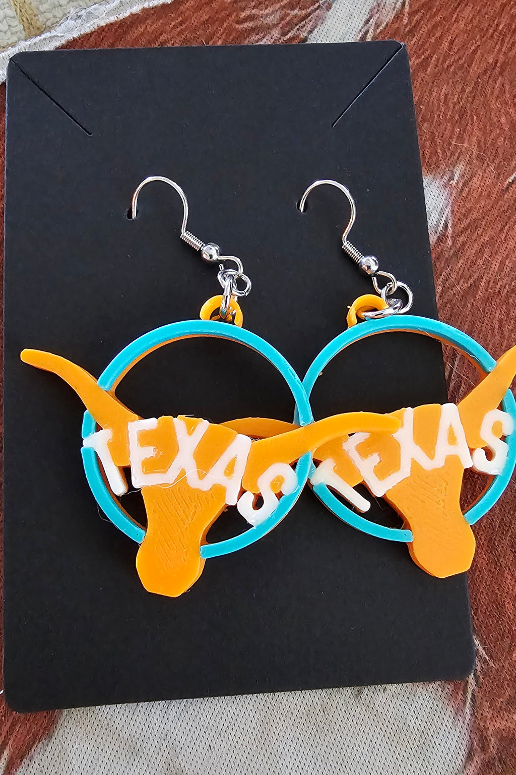 3D Print Set of 3 Pair Texas Longhorn Cowgirl Western Earrings Made in America