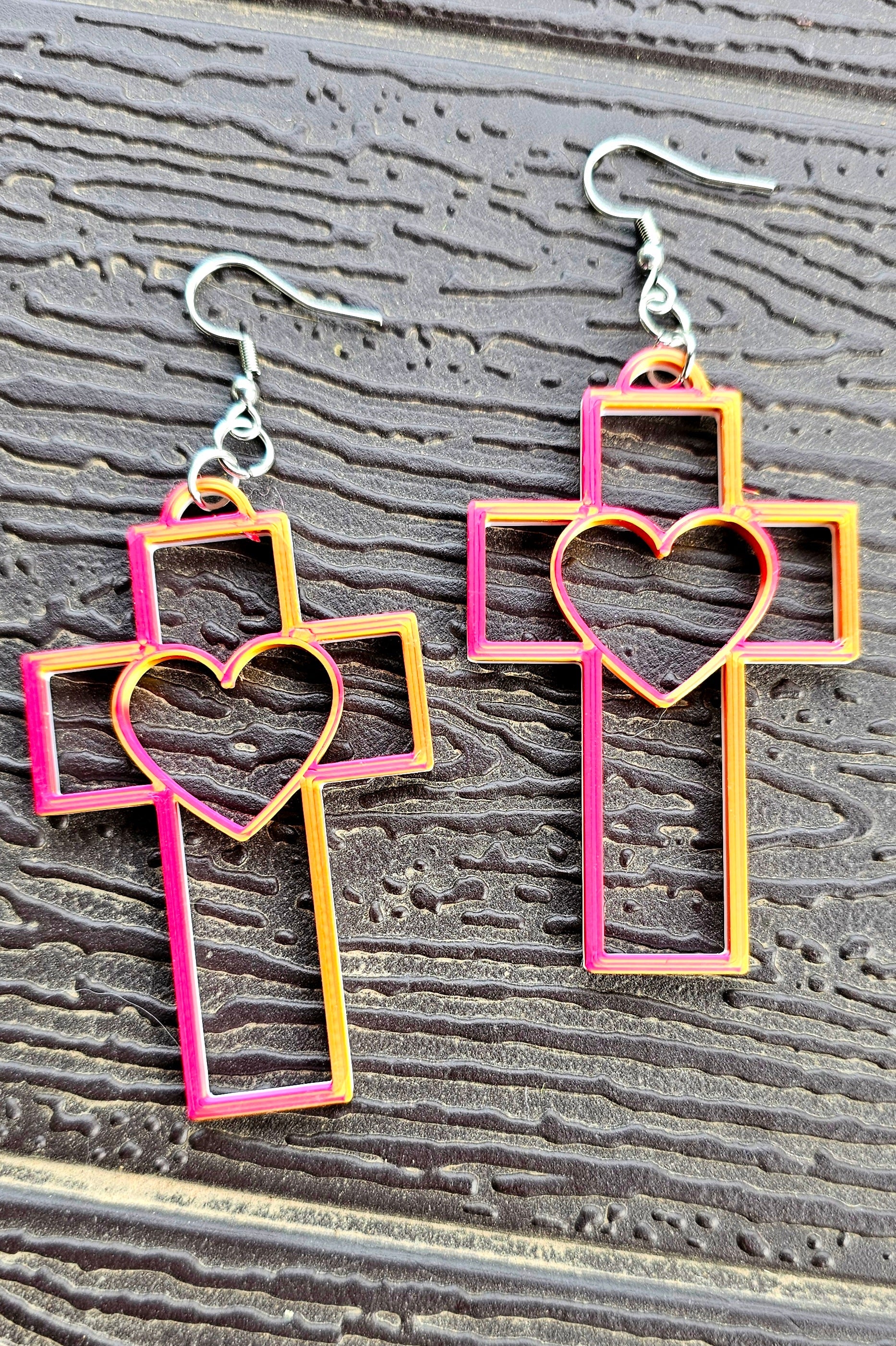 3D Print Christian Cross Faith Earrings Made in America
