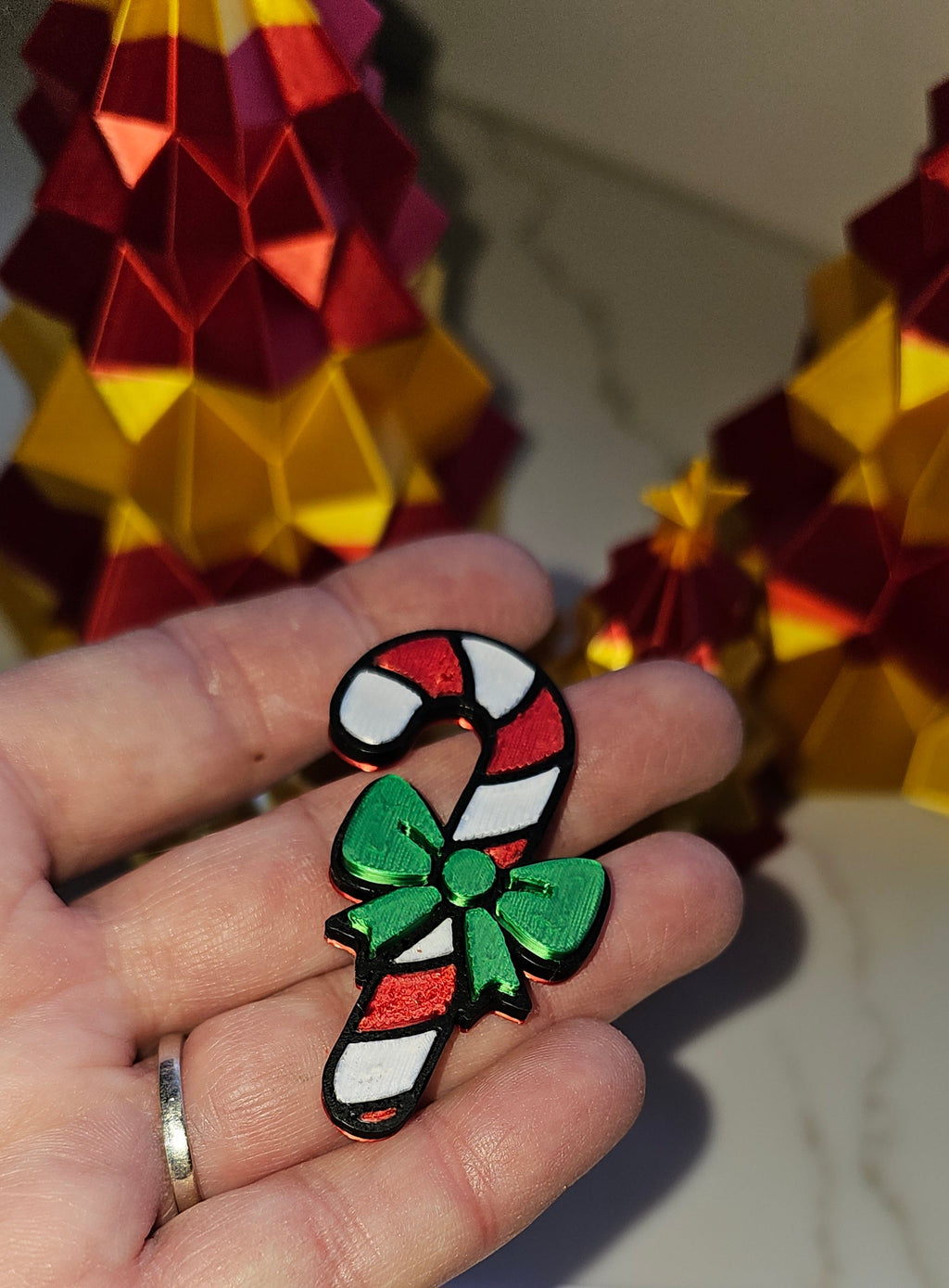 set of 4 Naughty Nice Candy Cane HOHOHO Hat Pins Christmas Made in America