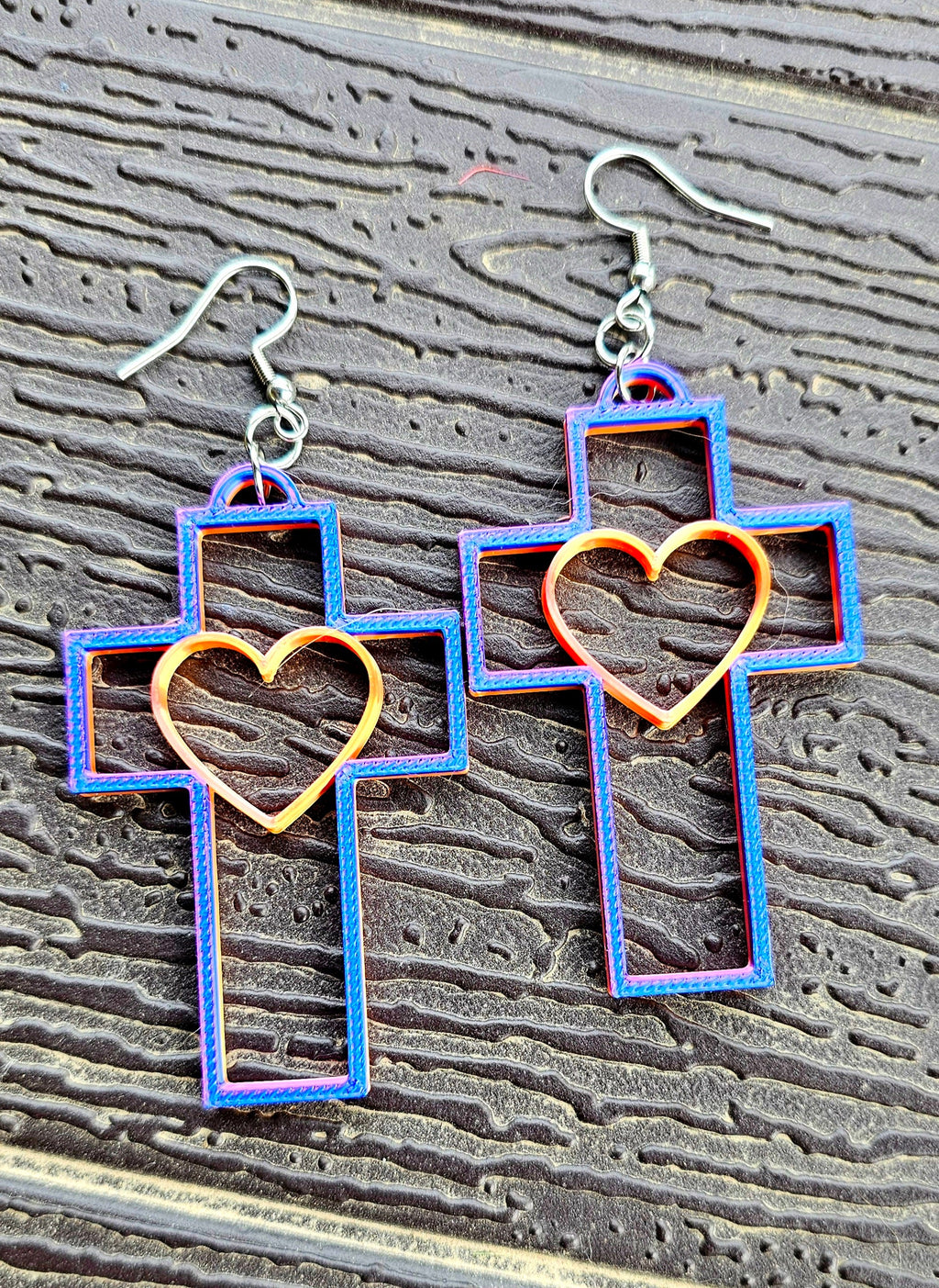 3D Print Christian Cross Faith Earrings Made in America