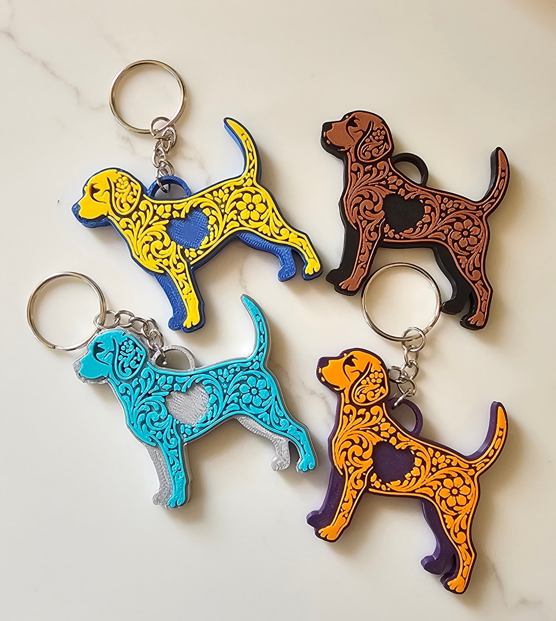 3D Print Tooled Beagle Save the Beagles Fundraiser Keychain Purse Charm Ornament Made in America