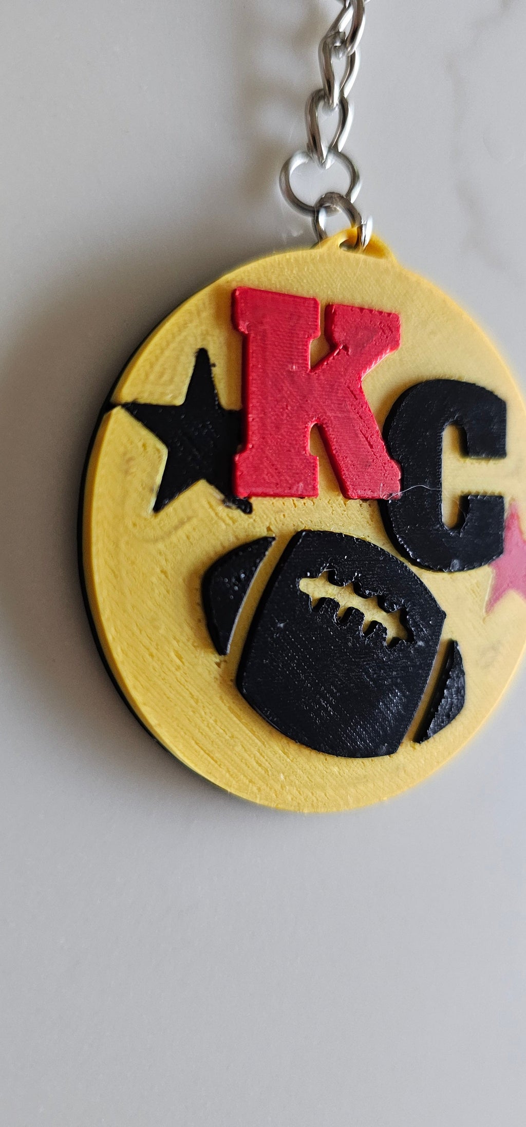 3D Print Chiefs Kc Kansas City Football Ornament or Keychain