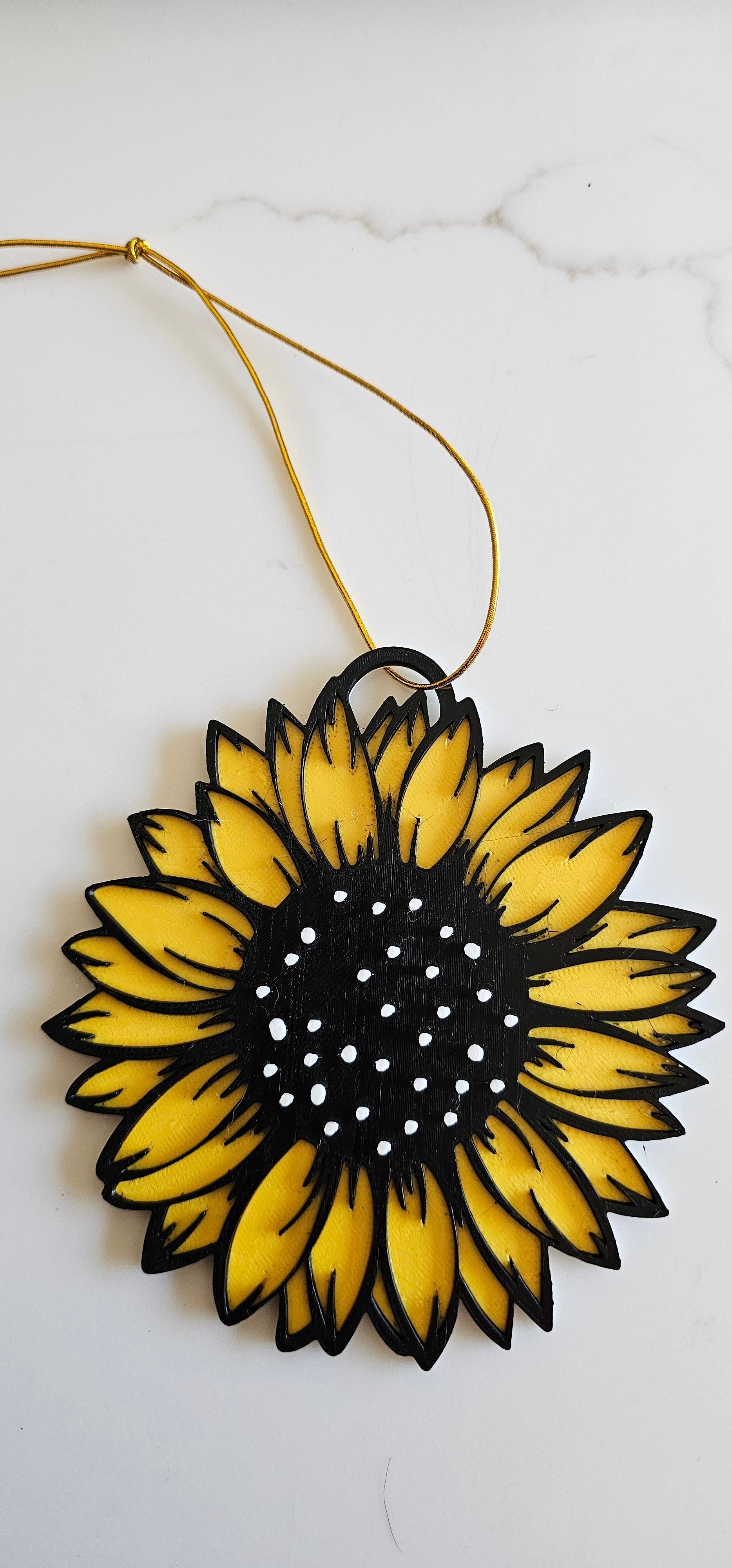 3D Print Ornament Sunflower Christmas Decoration Gift Made in America