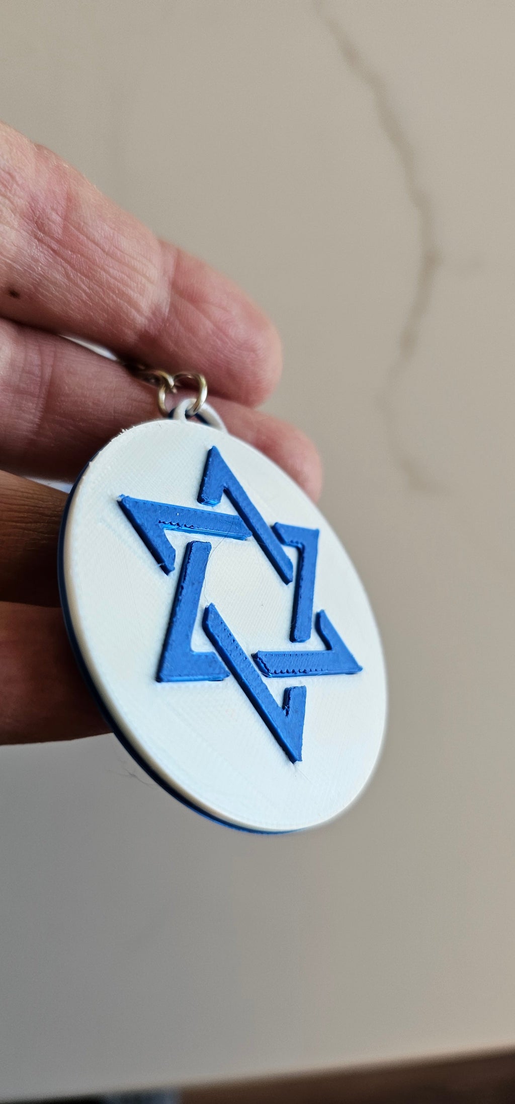 3D Print Israel Flag Star of David Ornament or Keychain