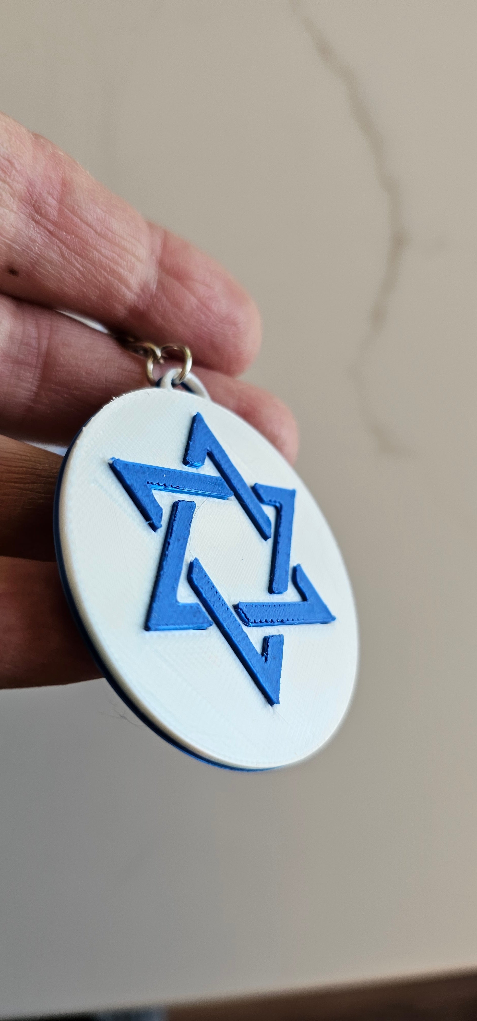 3D Print Israel Flag Star of David Ornament or Keychain