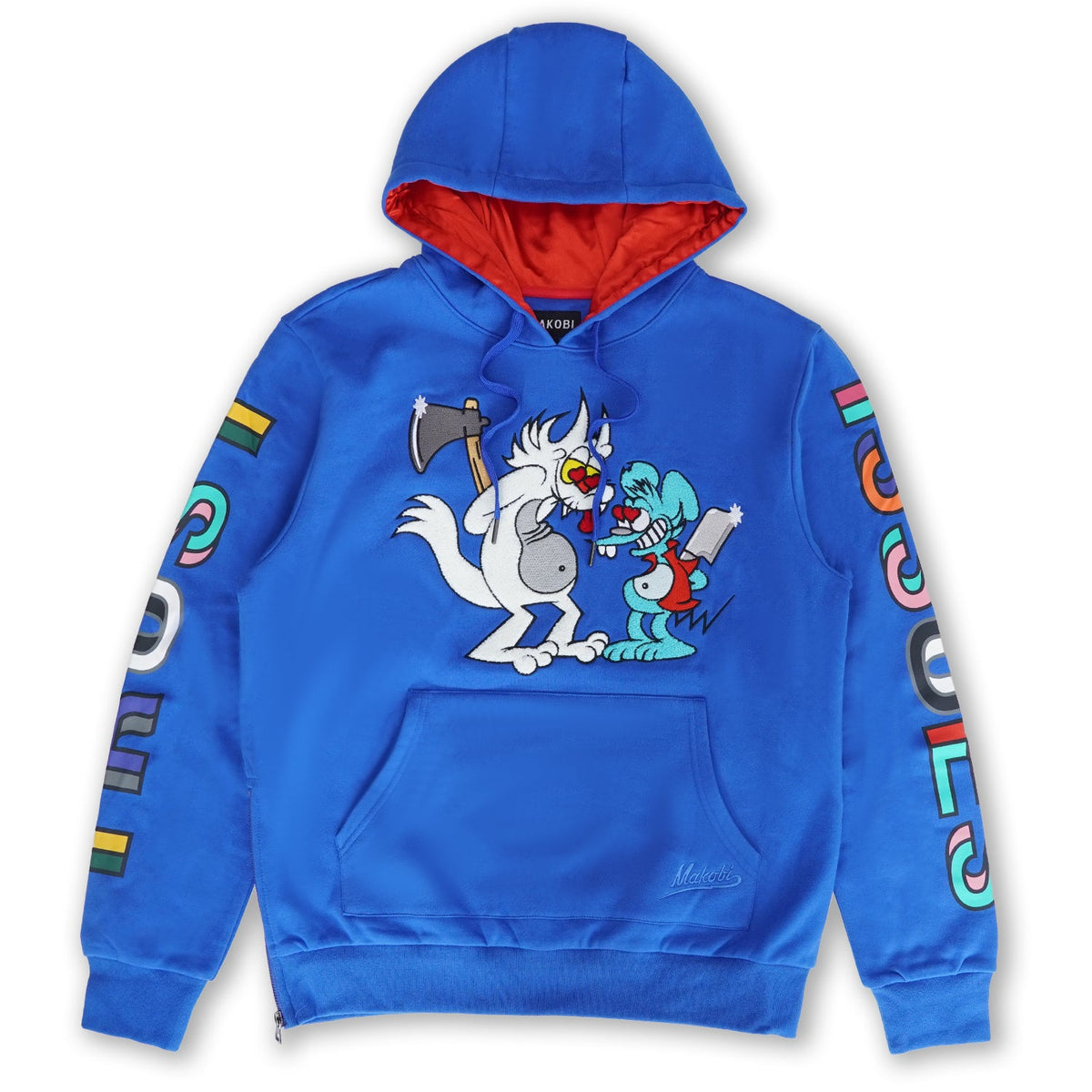 Makobi Trust Issues Hoodie in Royal, front view