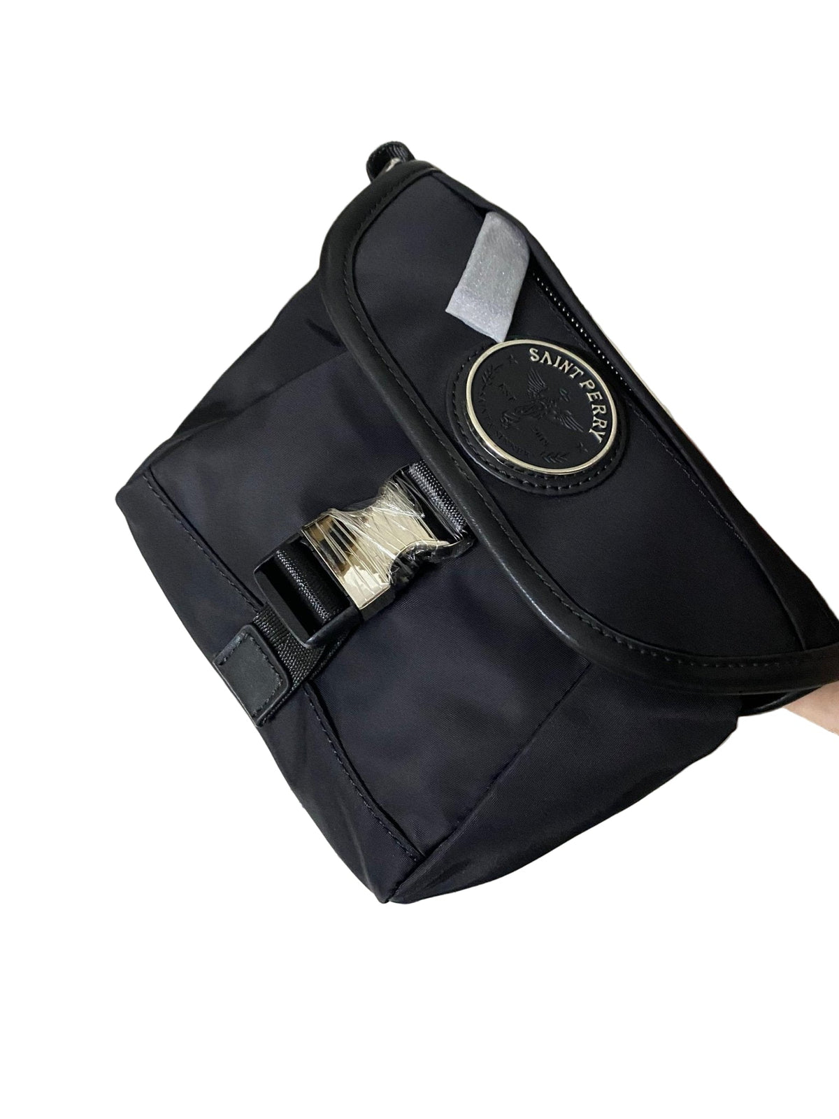Re-Nylon and Calf leather shoulder bag