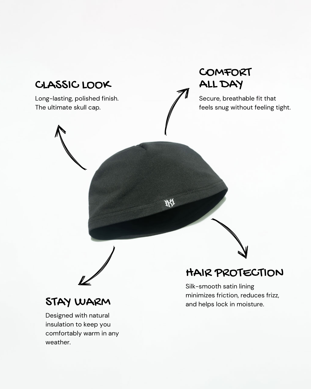 Hat | M010 Skully Beanie - Black