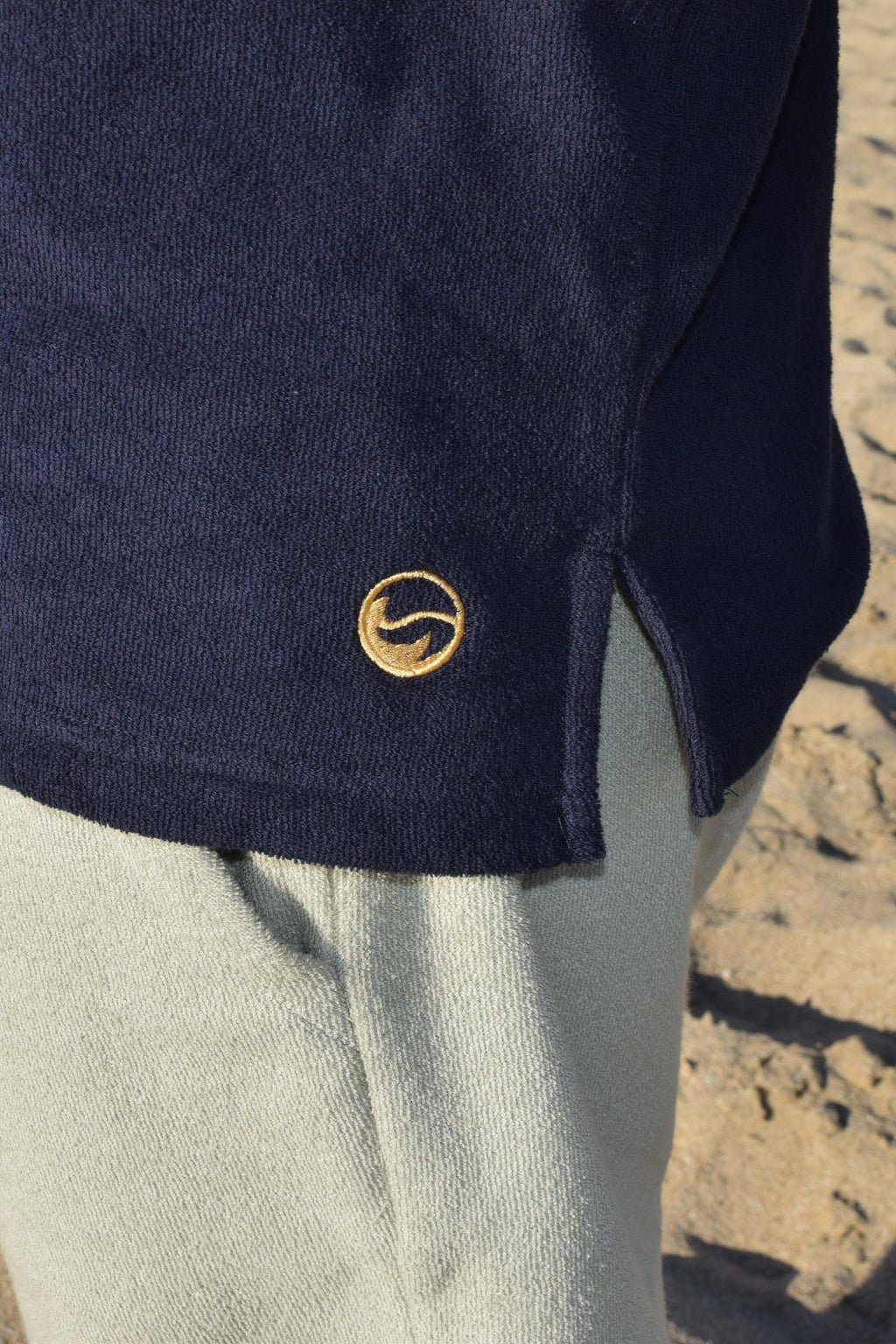 Navy Toweling Terry Polo