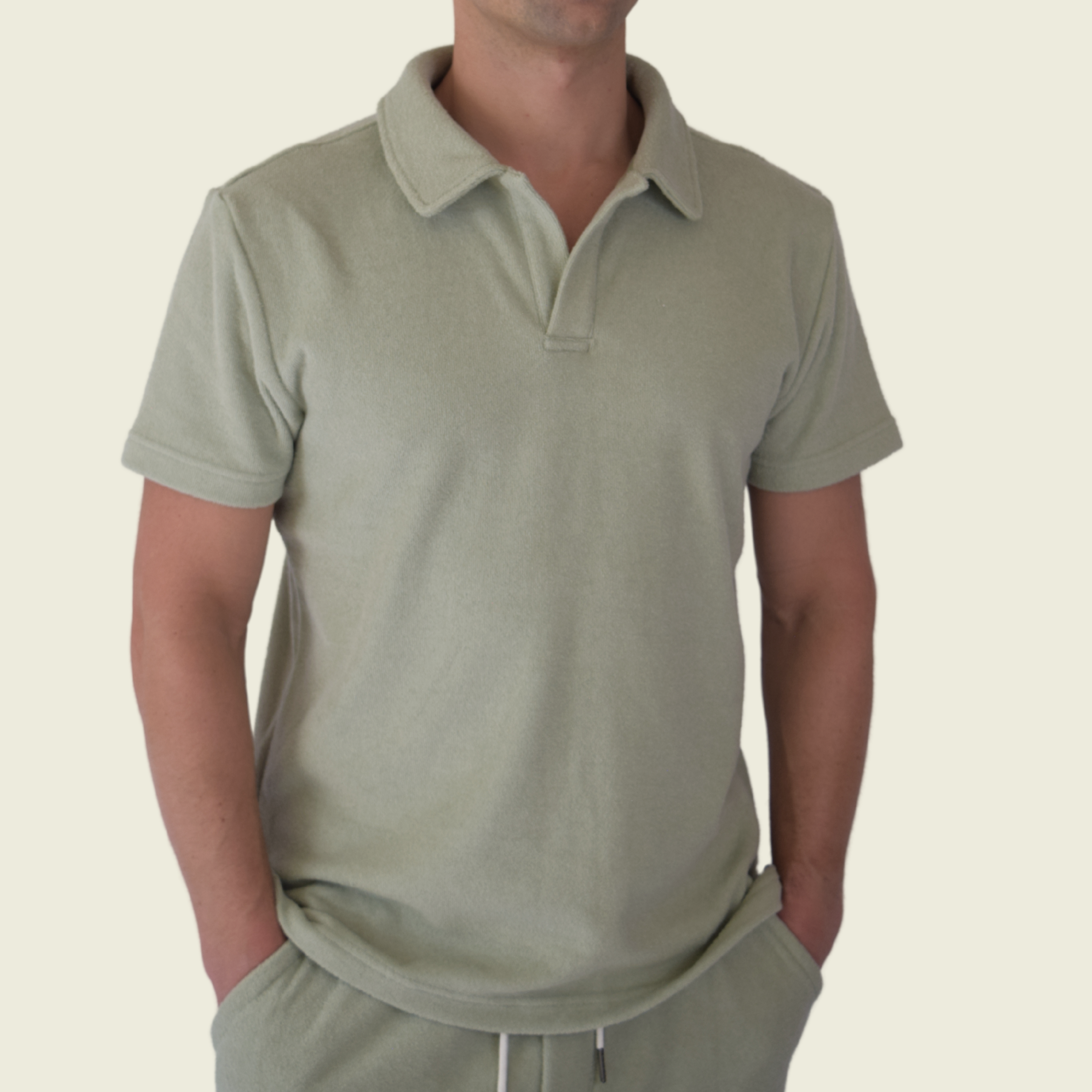 Sage Toweling Terry Polo