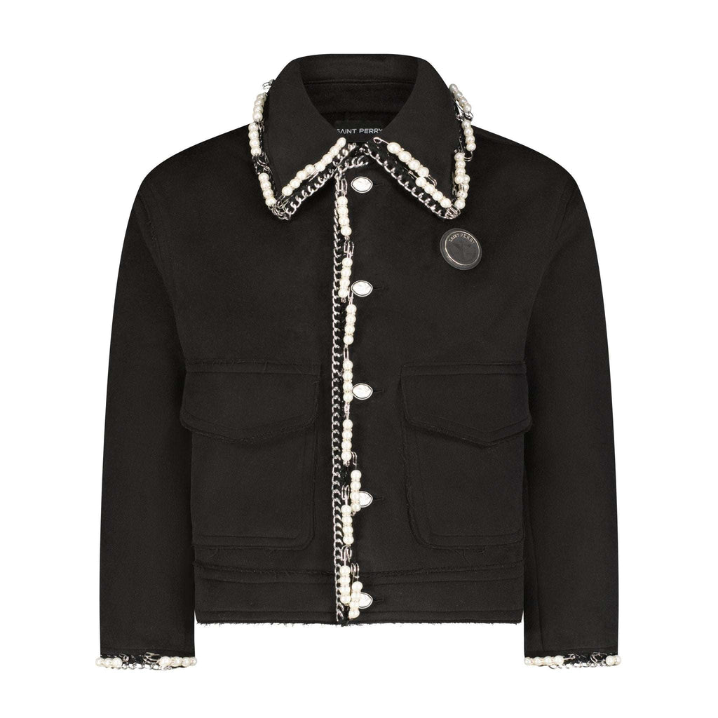 Stud and pearls embellished Jacket