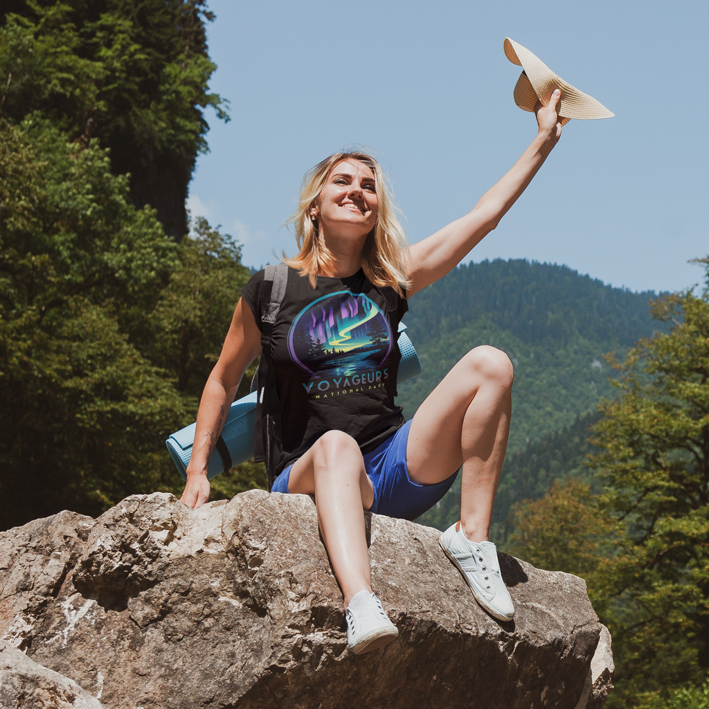 Voyageurs National Park Unisex Fit Soft T-Shirt Northern Lights Aurora Borealis
