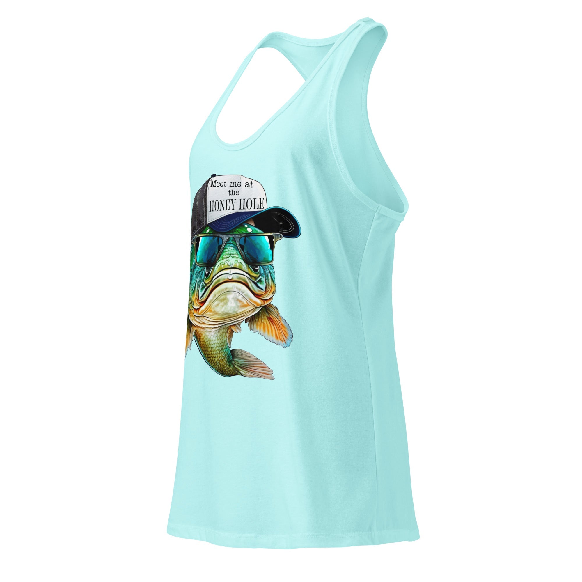 Honey Hole Fish Women’s Fitted Racerback Tank Top