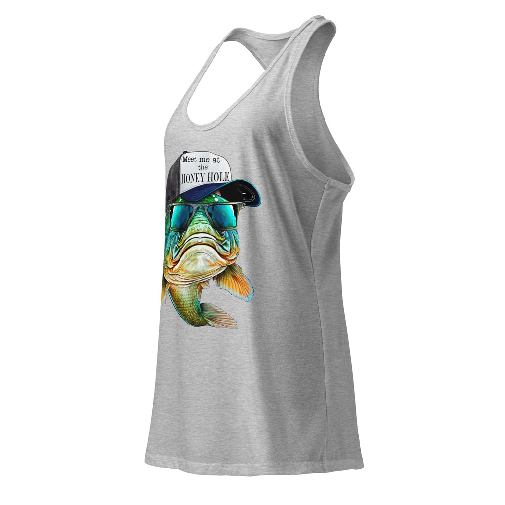 Honey Hole Fish Women’s Fitted Racerback Tank Top