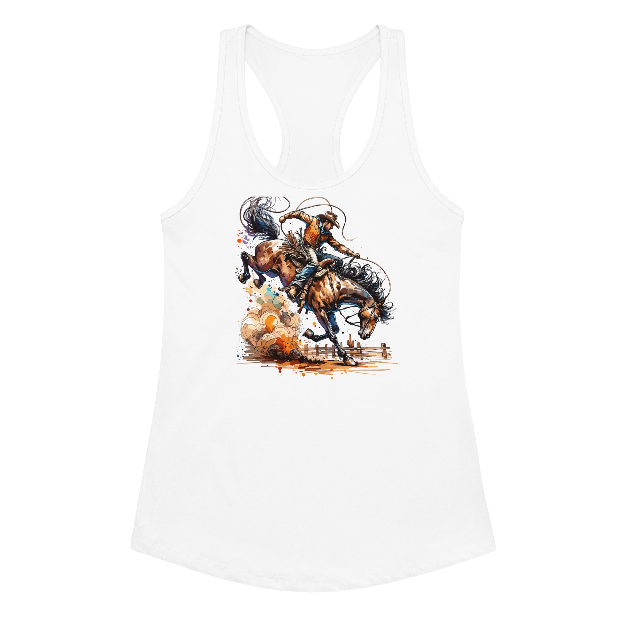 Rodeo Cowboy Women’s Fitted Racerback Tank Top
