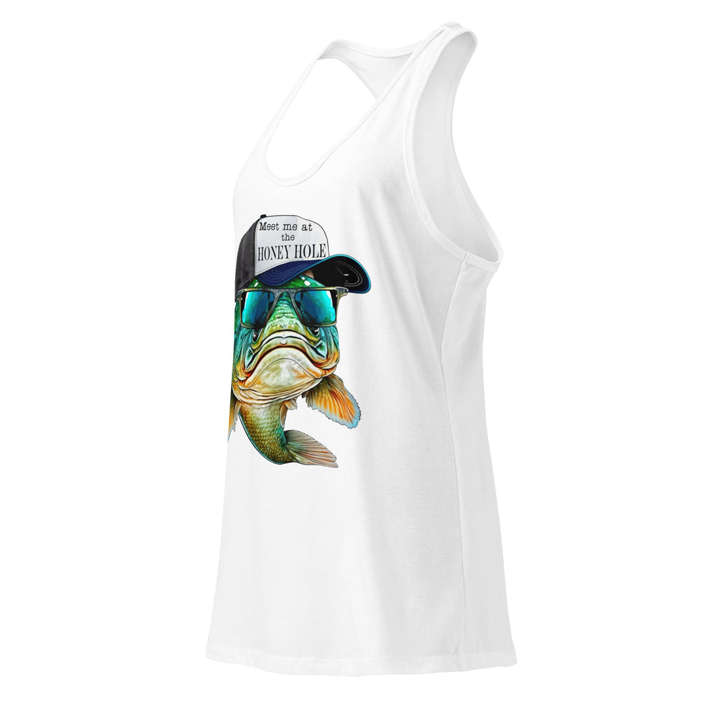 Honey Hole Fish Women’s Fitted Racerback Tank Top